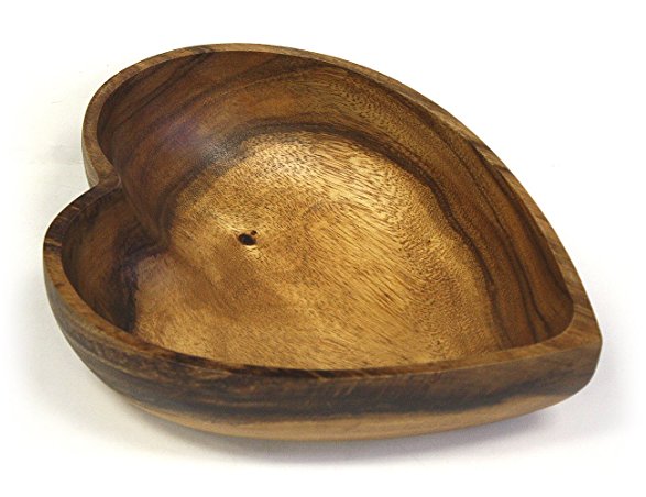 Mountain Woods Artisan Acacia Wood Heart Shaped Bowl - 12.25"(L) x 10"(W) x 3"(H)