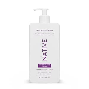 Native Body Lotion Contains Naturally Derived Plant-Based Moisturizers for Women and Men | Restores Dry Skin, Lavender & Rose, 16.5 fl oz