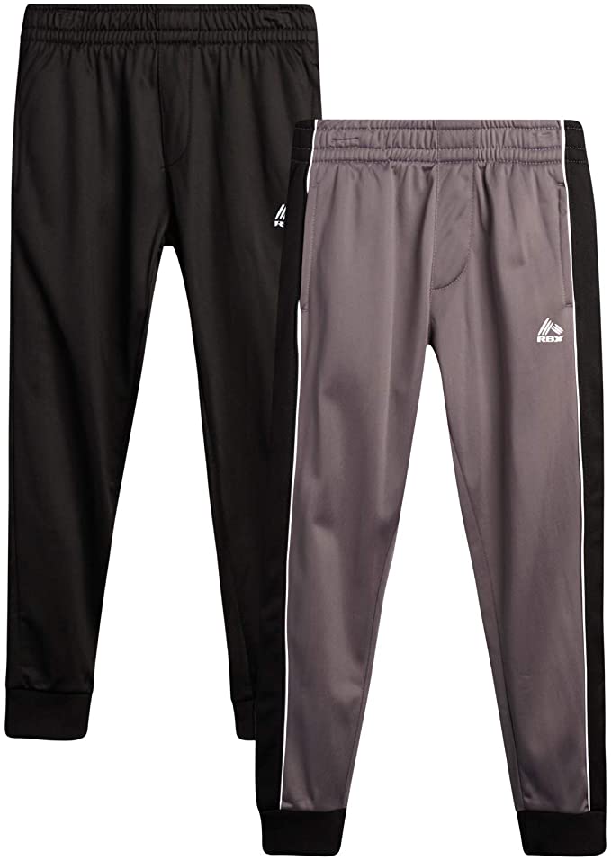 RBX Boys' Sweatpants - Active Tricot Joggers Warm-Up Track Pants (2 Pack)