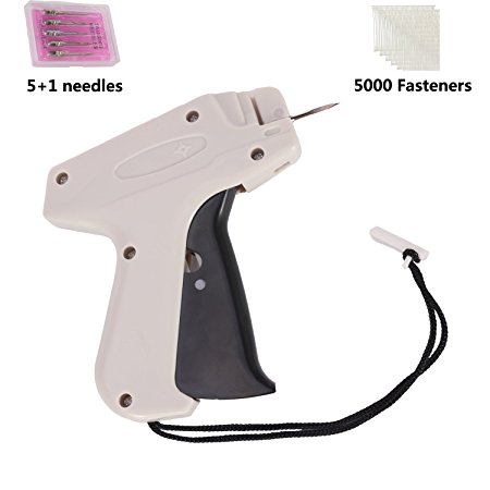 Clothes Tagging Gun with 5000 Attachments Fasteners and 6 Needles, Regular Standard Clothing Garment Price Label Tag Attaching Tagging Gun Perfect gadget for shops, boutiques, retailers and warehouses