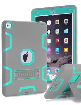 iPad Pro 9.7 inch Case, iPad Pro 9.7 Heavy Duty Case,TOPSKY [Kickstand Feature],Shock-Absorption / High Impact Resistant Armor Defender Case For iPad Pro 9.7 inch 2016 Release,with Stylus, Grey/Green