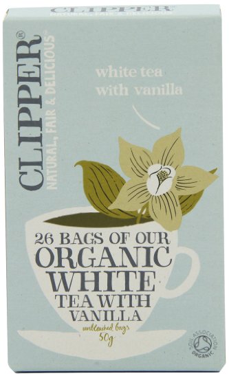 Clipper Organic White Tea with Vanilla 26 Tea Bags (Pack of 6)