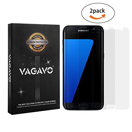 Samsung Galaxy S7 Screen Protector,VAGAVO9H Hardness Tempered Glass 2.5D Curved EdgeBubble-free Install HD Ultra Clear Film 0.3mm (2-Pack)