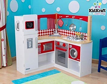 KidKraft New Wooden Red Corner Kitchen