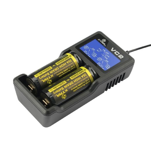 XTAR VC2 Charger With LCD Screen Display For 18650 26650 Battery by XTAR