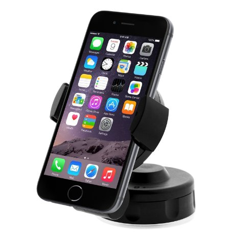 iOttie Easy Flex 2 Windshield Dashboard CarDesk Mount Holder for iPhone 6s 5s 5c Samsung Galaxy S6 Edge Plus S6 S5 S4 -Retail Packaging -Black