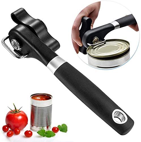 Safe Cut Can Opener, Smooth Edge Can Opener - Can Opener handheld, Manual Can Opener, Ergonomic Smooth Edge, Food Grade Stainless Steel Cutting Can Opener for Kitchen & Restaurant