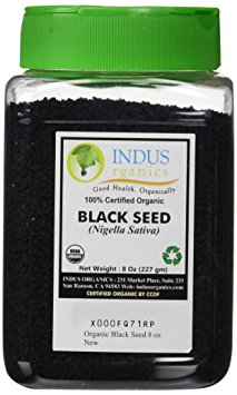 Indus Organics Black Seeds, Black Cumin, (Nigella Sativa), 8 Oz Jar, Premium Grade, High Purity, Freshly Packed