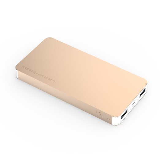 Power Bank,Parkman T2 8000mAh Travel External Portable Charger Pack Power Bank for iPhone,Samsung, Sony,Cell Phones, Tablets (Gold-8000mAh)