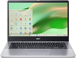 acer Chromebook 314 CB314-4HT-32X6 Laptop | Intel Core i3-N305 Processor | 14" Full HD (1920 x 1080) IPS Touch Display | 8GB LPDDR5 | 128GB eMMC | Intel Wi-Fi 6E AX211 | Chrome OS | Pure Silver