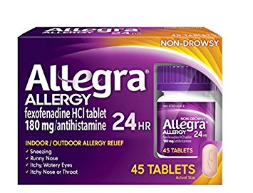 Allegra Adult 24 Hour Allergy Tablets, 180Mg, 45 Count Ck#XDF