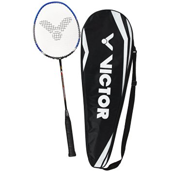 Victor V-3700 Magan Graphite Badminton Racquet - Black/Blue - 89g
