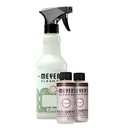 Mrs. Meyer's Multi-surface Concentrate Variety Pack, 1 Empty Spray Trigger Bottle, 2 Multi-Surface Concentrate Lavender, 3 CT