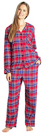 EVERDREAM Sleepwear Womens Flannel Pajamas, Long 100% Cotton PJ Set