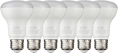 (6 Pack) KOR 7W LED R20 Reflector Light Bulb (50W Equivalent), Dimmable, 2700K (Warm White), 550 Lumens, UL & Energy Star, Standard E26 Base, BR20 LED Flood Light Bulbs for Recessed Can Use