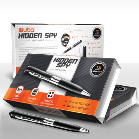 Hidden Spy Pen HD Camera and 720p Video Camera Recorder DVR - Record in 1280x720 HD Video Resolution - Free 8GB SD Card Included