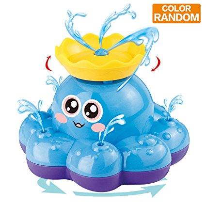 Bath Toy, Spray Water Octopus (Ramdom Colour), Can Float Rotate With Fountain, Funcorn Toys Floating Bathtub Shower Pool Bathroom Toy For Baby Toddler Infant Kid Party, Water Pump Electronic Sprayer