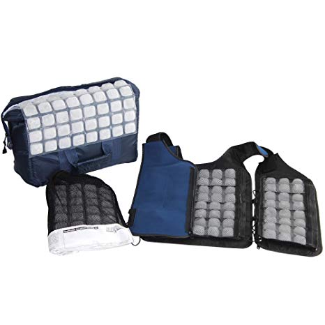 Personal Cooling Kit - Ice Vest with Additional Ice Sheets and Travel Cooler (velcro)