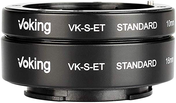 Voking VK-S-ET 10mm 16mm AF Auto Focus Macro Extension Tube Adapter Ring Kit for Sony APS-C Mirrorless E-Mount NEX Alpha Camera NEX3 NEX5 NEX6 NEX7 A6400 A5000 A5100 A6000 A6300 A6500 etc