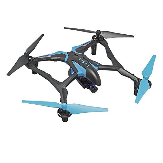 Dromida Vista FPV Ready-to-Fly 251 mm Electric Drone with Tactic DroneView 720p Wi-Fi Mini Camera, Radio, Micro Memory Card, Batteries and Charger (Blue)