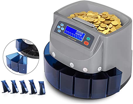 VEVOR Coin Counter 270 Coins/Min Coin Sorter LCD Display Screen Coin Counter Machine US Automatic Coin Counter Displays Total Value(270 Coins/Min,LCD)