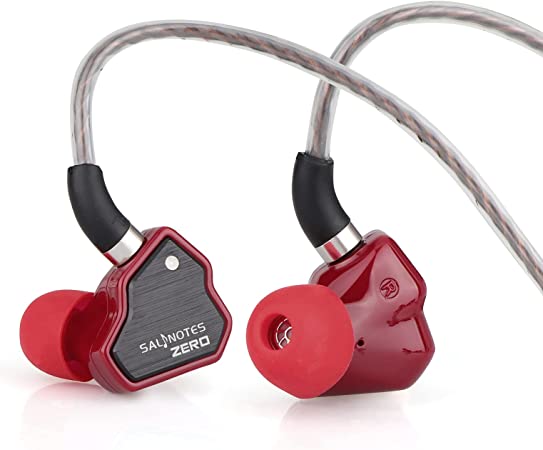 Linsoul 7Hz Salnotes Zero HiFi 10mm Dynamic Driver in-Ear Earphone IEM with Metal Composite Diaphragm Stainless Steel Faceplate Detachable 2Pin OFC Cable (Red, 7HZ Zero)