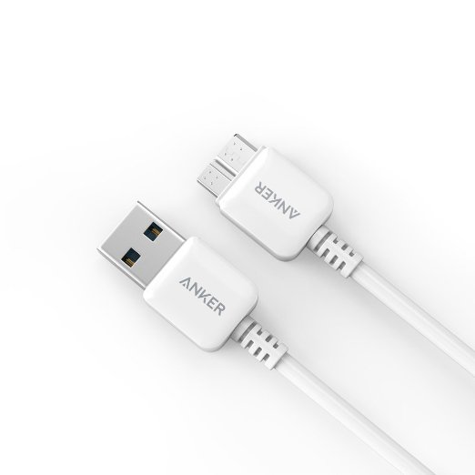 Anker 2-Pack Premium Micro USB 30 Cables 3ft  6ft High Speed Sync and Charge Cables for Samsung Galaxy S5 Note 3 External Hard Drives and More White