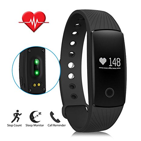 LENDOO ID107 Heart Rate Monitor, Bluetooth 4.0 Smart Bracelet Activity Fitness Tracker Sleep Monitor HR Wristband for Android & IOS Smart Phones