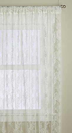 Lorraine Home Fashions Monaco Super Wide Tailored Window Panel , 120 by 84-Inch, Antique Ivory, Set of 2