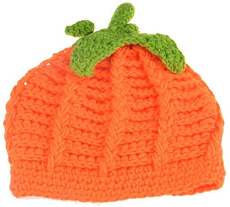 Baby Crochet Pumpkin Hat Toddler Knitted Beanie Halloween Infant Hooded Cap JHH02