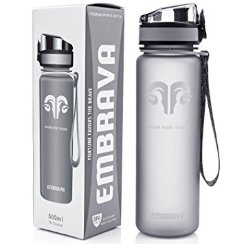 Best Sports Water Bottle - 18oz Small - Eco Friendly & BPA-Free Plastic - For Running, Gym, Yoga, Outdoors and Camping - Fast Water Flow, Flip Top, Opens With 1-Click - Reusable with Leak-proof Lid