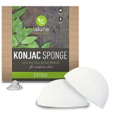Konjac Sponge - 2 Pack Natural - Konjac Facial Sponge - FREE All-Natural Skin Care eBook and Suction Hook - La Lune Naturals 100 Pure Konjac Cleansing Sponge Facial Cleansing Sponge
