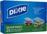 Dixie Quicktakes Disposable Food Storage Containers with Attached Lids 25 Count