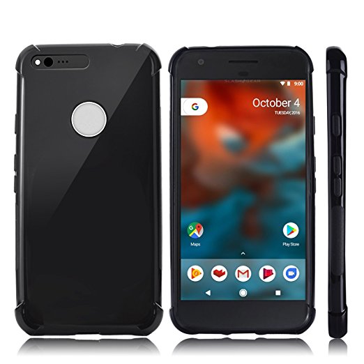 Google Pixel Case, CHOETECH Soft Flexible TPU Protective Case Shock-absorption Bumper Case Anti-scratch Back Cover for Google Pixel 5.0 inch (2016 Release) - Black