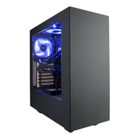 CUK Custom VR Extreme Gaming PC (Liquid Cooled Intel i7-6700K, 32GB RAM, 500GB SSD   4TB SSHD, NVIDIA GTX 1080 8GB, Windows 10) The Best New VR Ready Tower Desktop Computer for Gamers (Black/Blue)