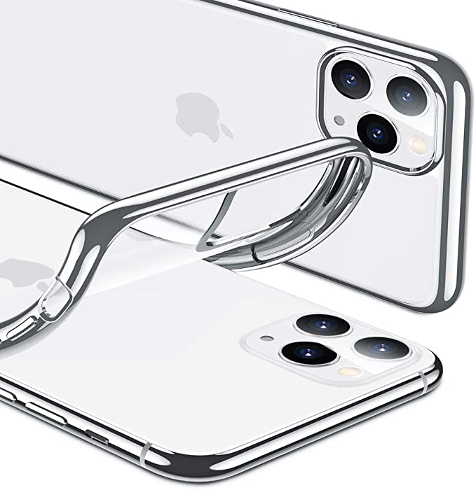 ESR Essential Zero for iPhone 11 Pro Case, Slim Clear Soft TPU, Flexible Silicone Cover for iPhone 11 Pro 5.8-Inch (2019), Silver Frame