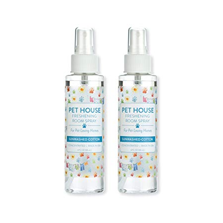 One Fur All Pet House Freshening Room Spray – Sunwashed Cotton - Concentrated Air Freshening Spray Neutralizes Pet Odor - Allergen Free Air Freshener – Effective, Fast-Acting – 4 oz - Pack of 2