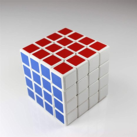 Shengshou Professional 4x4x4 6.3cm 6 Colors Gloosy Sticker Puzzle Speed Magic Cube - White