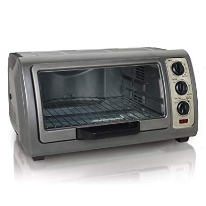 Hamilton Beach 31126 6-Slice Easy Reach Toaster Oven with Timer, Metallic