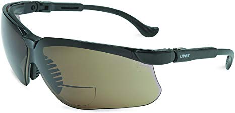 Uvex S3771 Genesis Reading Magnifiers Safety Eyewear  1-1/2, Black Frame, Standard Gray Ultra-Dura Hardcoat Lens