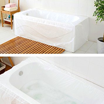 TFY Ultra Large Disposable Film Bathtub Bag for Salon, Household and Hotel Bath Tubs (78 inch x 47 inch) - 5 Pieces