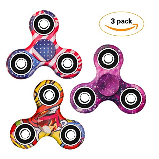 3 Pack EDC Fidget Spinner, Hand Tri-Spinner Fidget Stress Relief Toys for Adults and Kids, All-in-one Design High Speed Ceramic Bearing 2-3 Min Spins,Relieves your ADD ADHD Autism Anxiety and Boredom