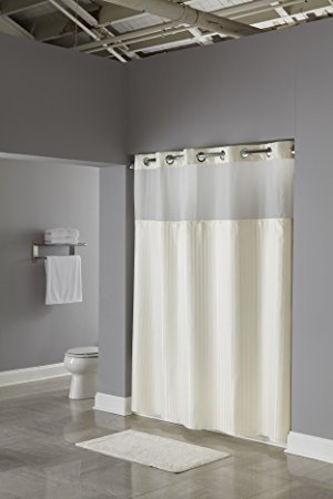 Arcs & Angles Hookless RBH53MY307 3-in-1 Shower Curtain, Beige