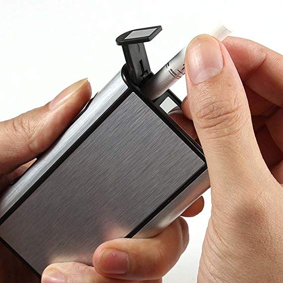 Brand New High Quality Aluminum Pocket Cigarette Case Automatic Ejection Holder Metal Box
