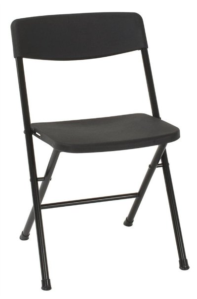 Cosco Resin 4-Pack Folding Chair with Molded Seat and Back, Black