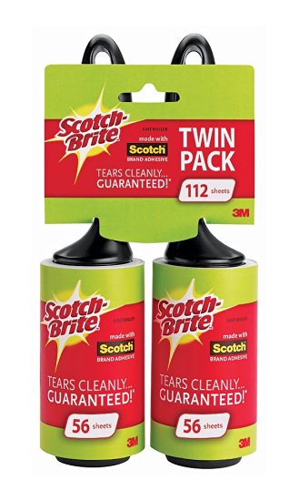 Scotch-Brite Lint Roller Twin Pack, 112 Sheets Total