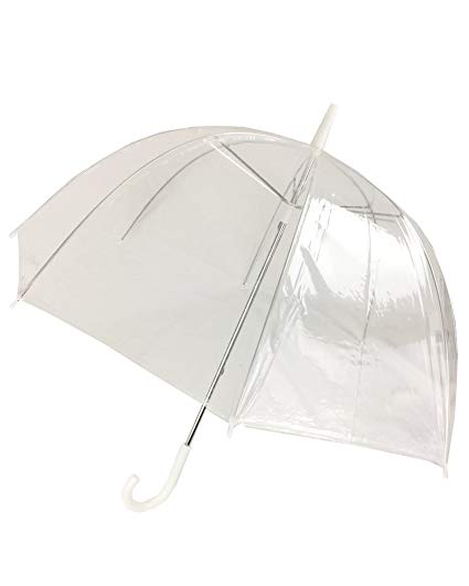 (6 Pack) 46" Clear Bubble Umbrella Manual Open Fashion Dome Shaped European Hook Handle