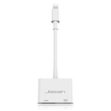 Jasain Compatible with iPhone iPad to HDMI Adapter Cable, Lighting Digital AV Adapter Connector Support 1080P HDTV Converter Screen Mirror Compatible with iPhone Xs MAX XR X 8 7 6 5 Plus Pad to TV Pro