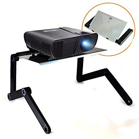 QuickLift LCD / DLP Projector Stand DJ Presentation Mount with Vented Aluminum Alloy Surface and Adjustable Height / Angle
