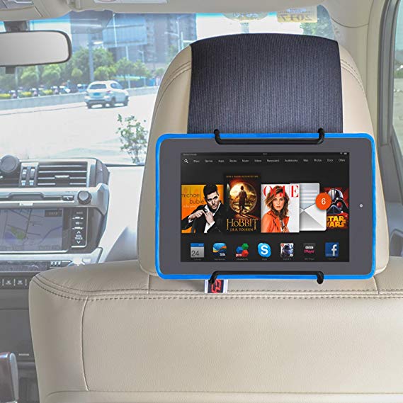 TFY Car Headrest Mount Holder for all Kindle Fire - Kindle Fire (Previous Generation 1st) / Kindle Fire HD 6 / Kindle Fire HD 7 / Kindle Fire HD X7 / Kindle HD X9 / HD 6 (2014) / HD 7 (2014) / HD 6 (Kid Edition) / HD 7 (Kid Edition) / New Fire 7 (2015) / Fire HD 8 / Fire HD 10